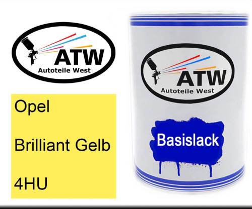 Opel, Brilliant Gelb, 4HU: 500ml Lackdose, von ATW Autoteile West.